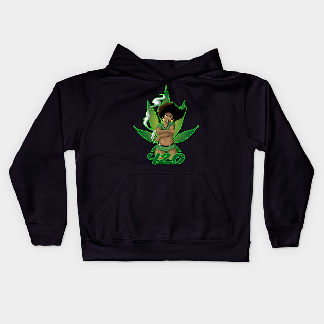 weed girl 1 Kids Hoodie by Angelicbrand